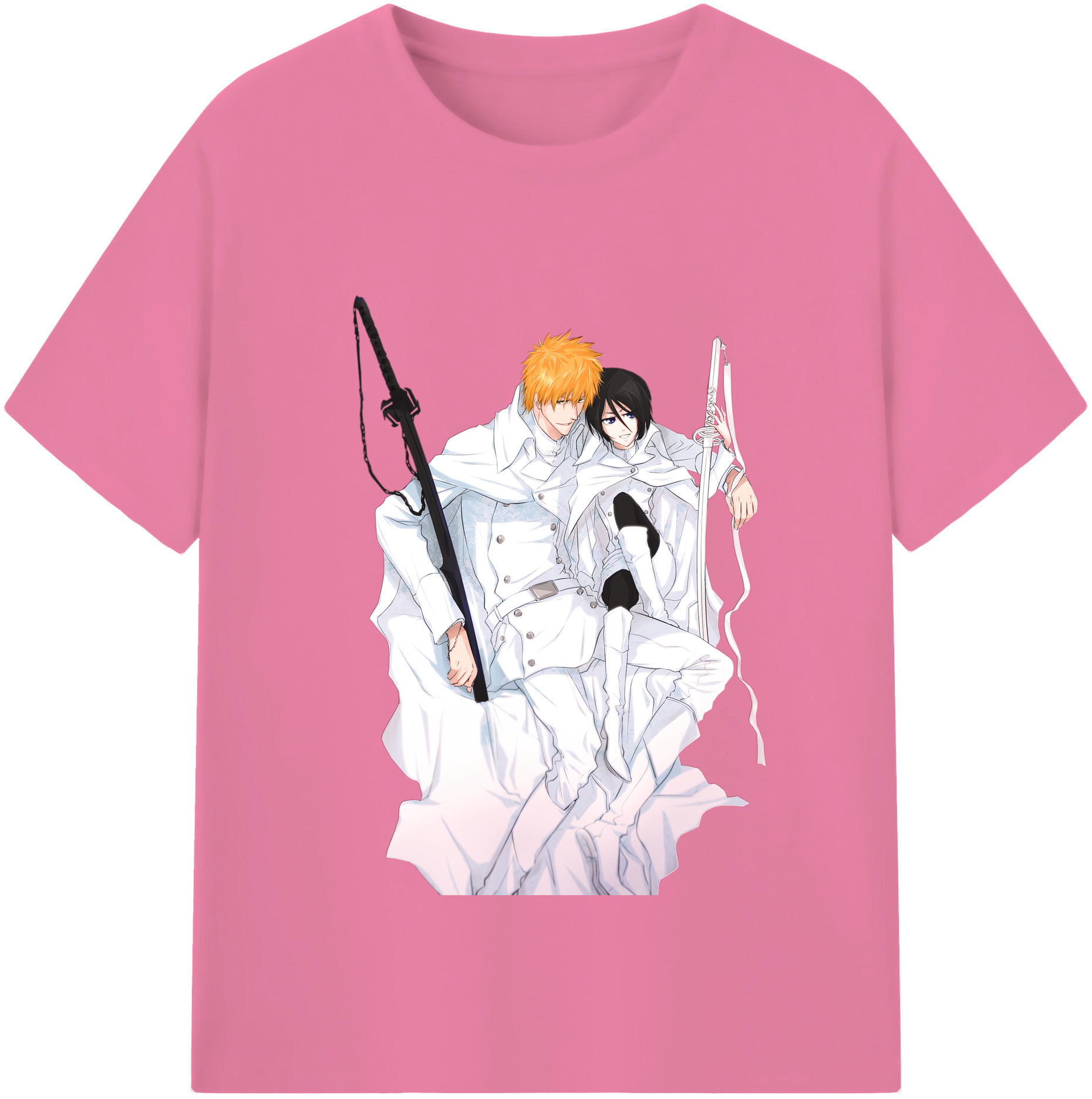 （画像用） ブリーチ 黒崎一護（くろさき いちご）BLEACH Kurosaki Ichigo 綿100％半袖Tシャツ（フロントプリント）